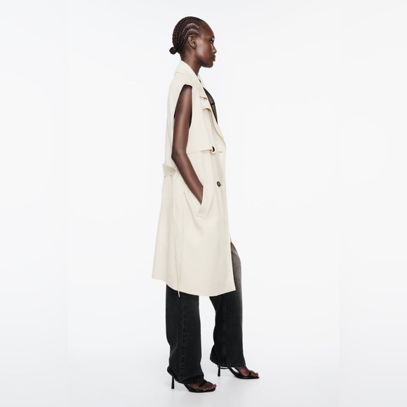 ZARA ~ LONG FAUX SUEDE WAISTCOAT - Picture 6 of 11